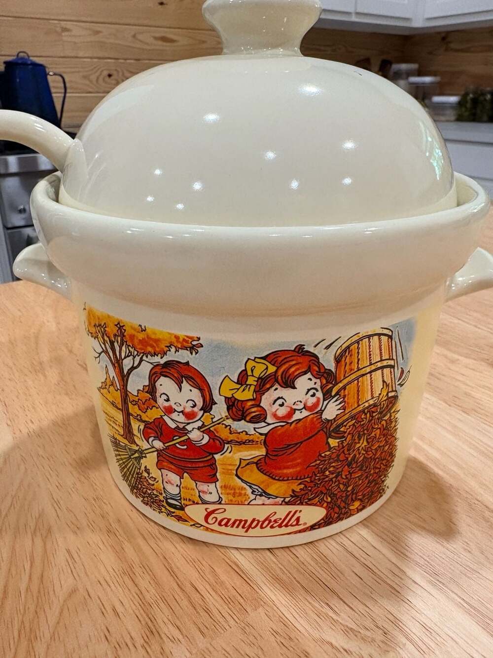Vintage 1998 Campbell's Kids Ceramic Soup Tureen with Lid and Ladle